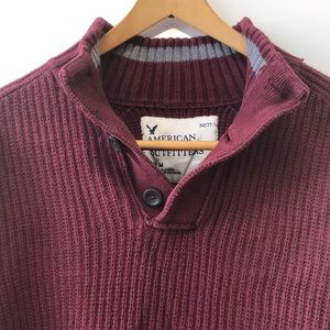 American Eagle Maroon Ribbed Sweater - M